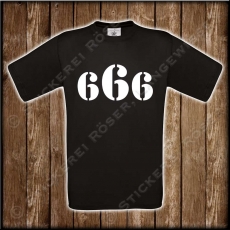 666 T-Shirt mit Brust oder Rckendruck 02
