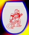 WC Deckel Aufkleber Firefighter Feuerwehrmann